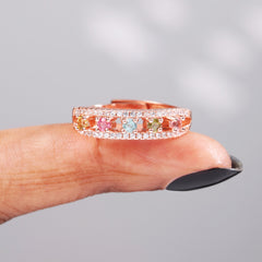 Vivid Round-Cut Tourmaline Statement Ring