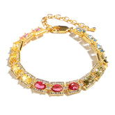Colorful Symphony of Colors Sugar Cube Tourmaline Bracelet