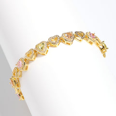 Rainbow Hearts Multicolor Tourmaline Bracelet