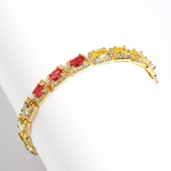 Colorful Symphony of Colors Sugar Cube Tourmaline Bracelet