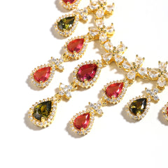 Palace-style Gorgeous Tourmaline Tassel Necklace