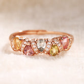 The Teardrop Tourmaline Band Minimalist Ring