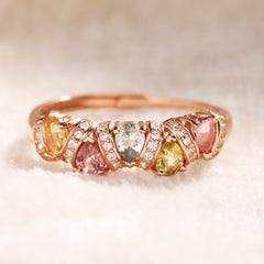 The Teardrop Tourmaline Band Minimalist Ring