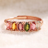 Modern Gradient Oval Tourmaline Ring