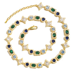 Geometric Colored Gemstone Bracelet