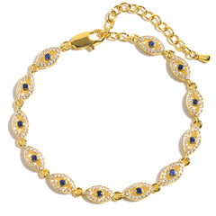 Gold Evil Eye Gemstone Necklace