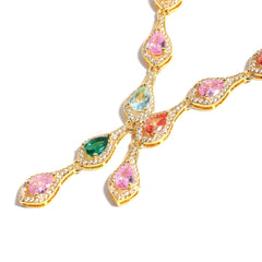 Elegant and Charming Teardrop-shaped Tourmaline Necklace