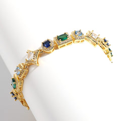 Geometric Colored Gemstone Bracelet