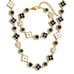 Gold Midnight Garden Gemstone Necklace