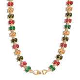 Double Tourmaline Bow Elegance Necklace