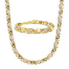 Gold XOXO Diamond Gemstone Necklace