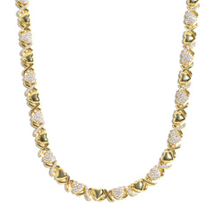 Gold XOXO Diamond Gemstone Necklace