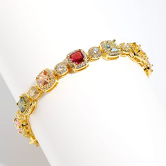 Candy-colored Sweet Square Tourmaline Bracelet