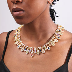Royal Teardrop Splendor Statement Necklace