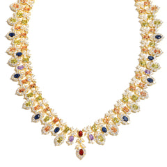Royal Teardrop Splendor Statement Necklace