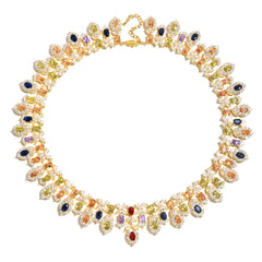 Royal Teardrop Splendor Statement Necklace