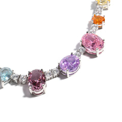 Colorful Dream Princess Gemstone Tennis Necklace