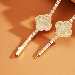 3mm Iced Out Four Leaf Tennis Chain