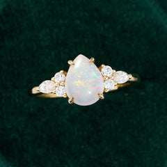 Pear Shaped Opal Engagement Ring