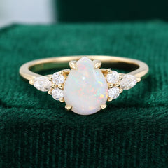 Pear Shaped Opal Engagement Ring
