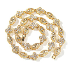 Sparkling Evil Eye & Cross Gemstone Necklace