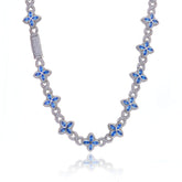 Multicolor Four-Leaf Clover Lucky Charm Gemstone Necklace