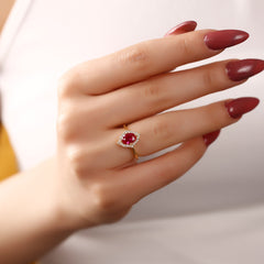 Oval Cut Ruby Wedding Ring