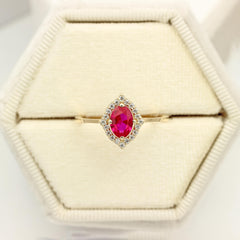 Oval Cut Ruby Wedding Ring