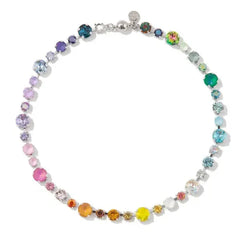 Sweet Macaron Rainbow Gemstone Necklace