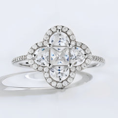 1.3ct D VVS1 Color Synthetic Moissanite Ring for Women