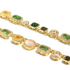 Graduated Green Chrysoprase Gemstone Bracelet