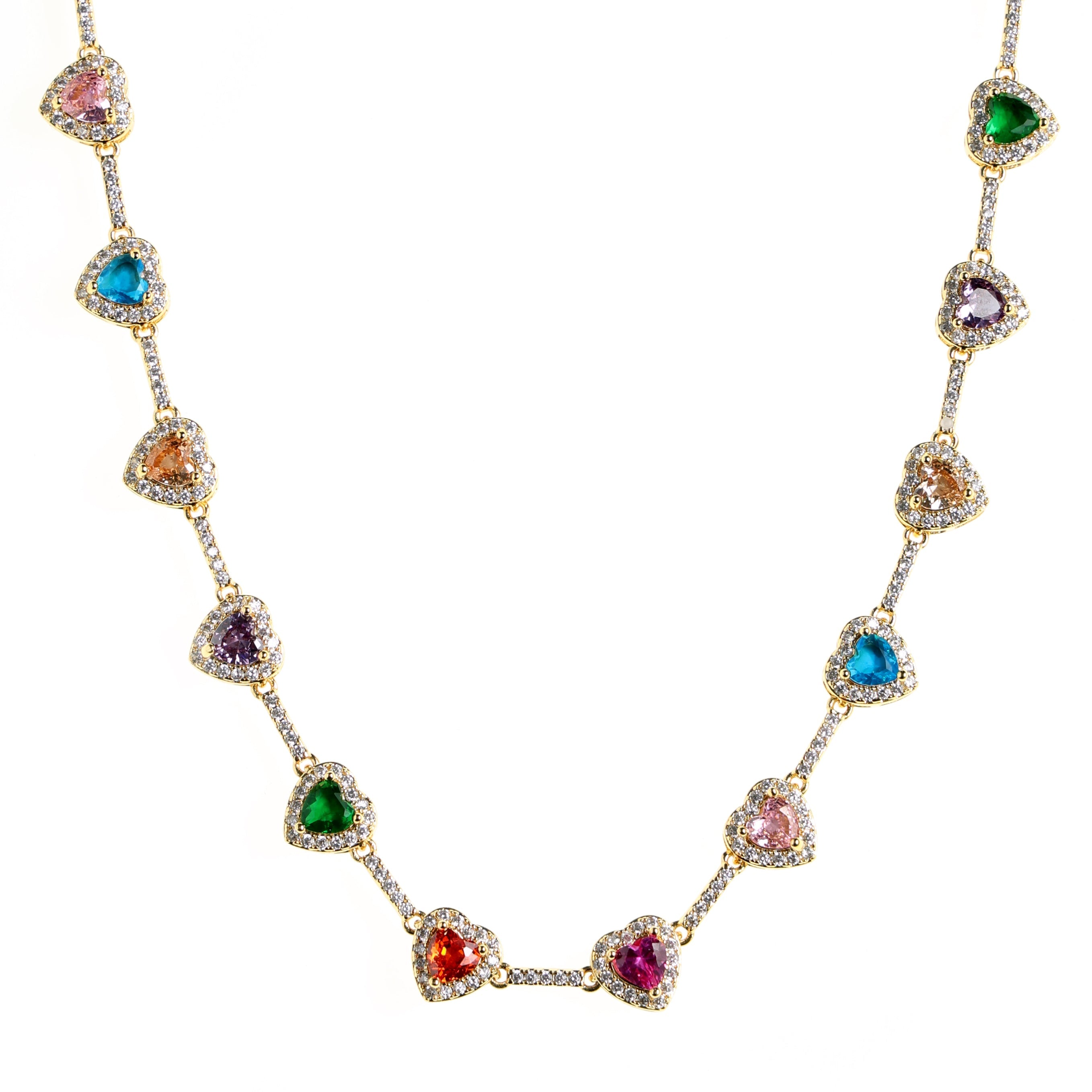 Heart Shaped Colorful Synthetic Decorated Bracelet