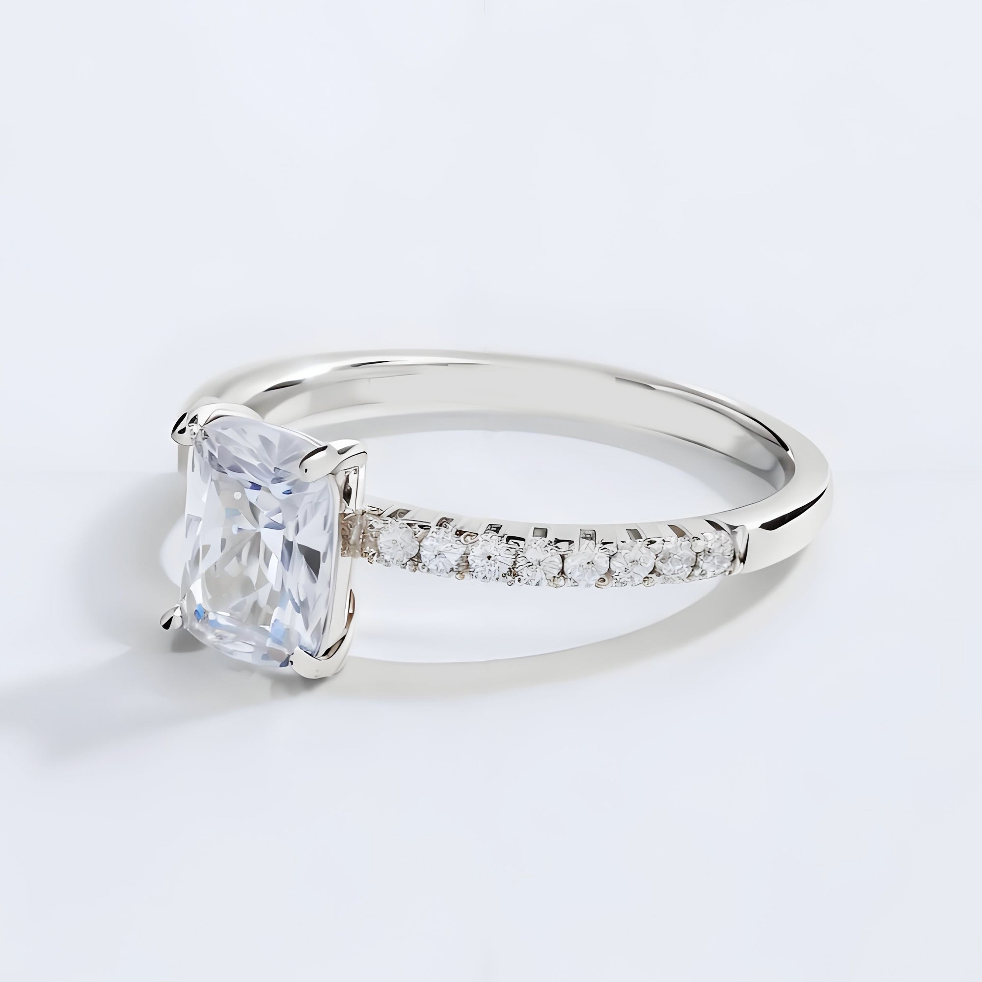 3CT Radiant Cut Wedding Promise Rings for Women