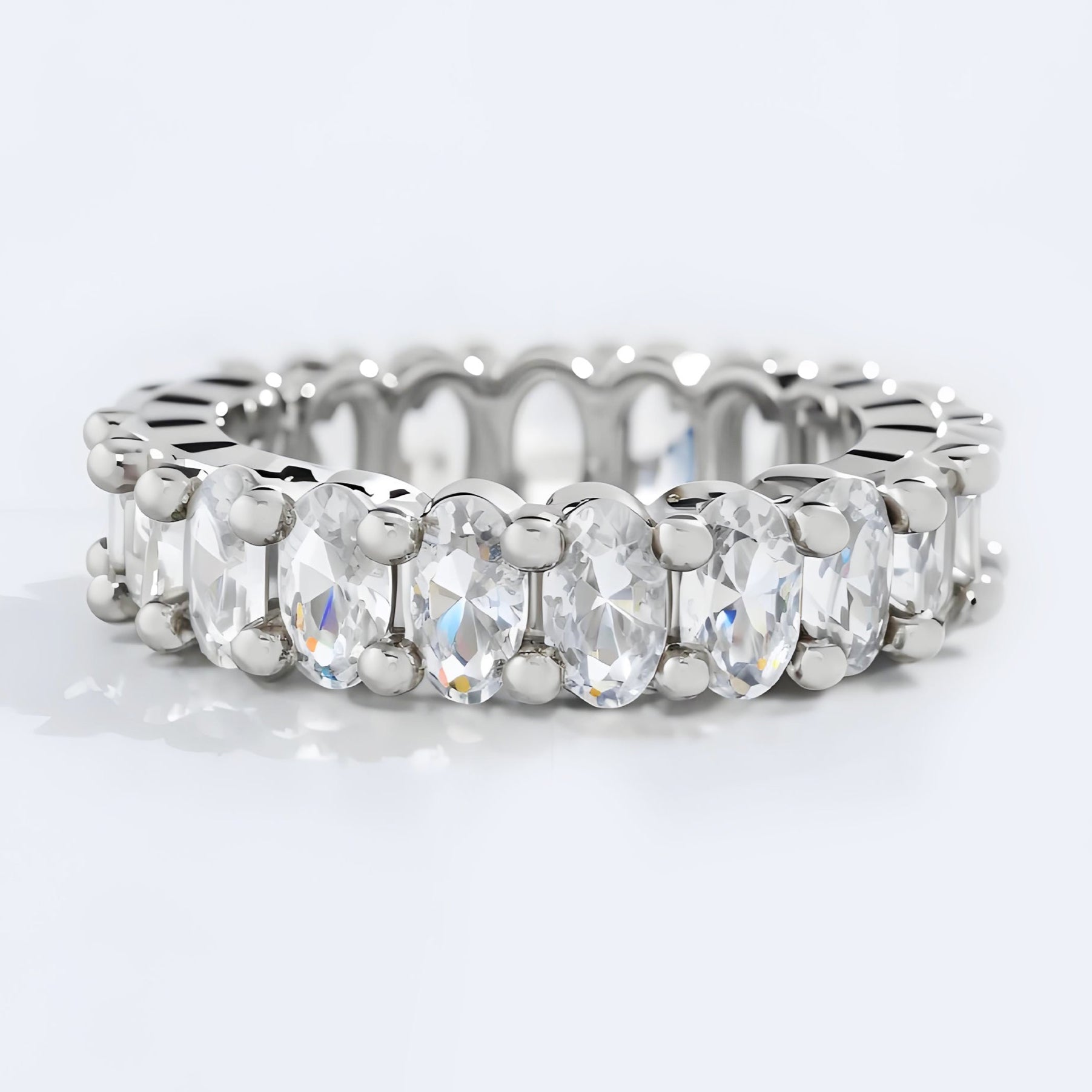 Gold Plated Oval Cubic Zirconia Love Ring