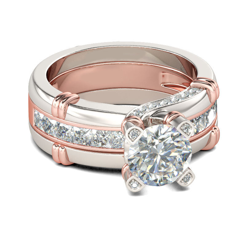 Knot Round Cut Sterling Silver Interchangeable Ring Set