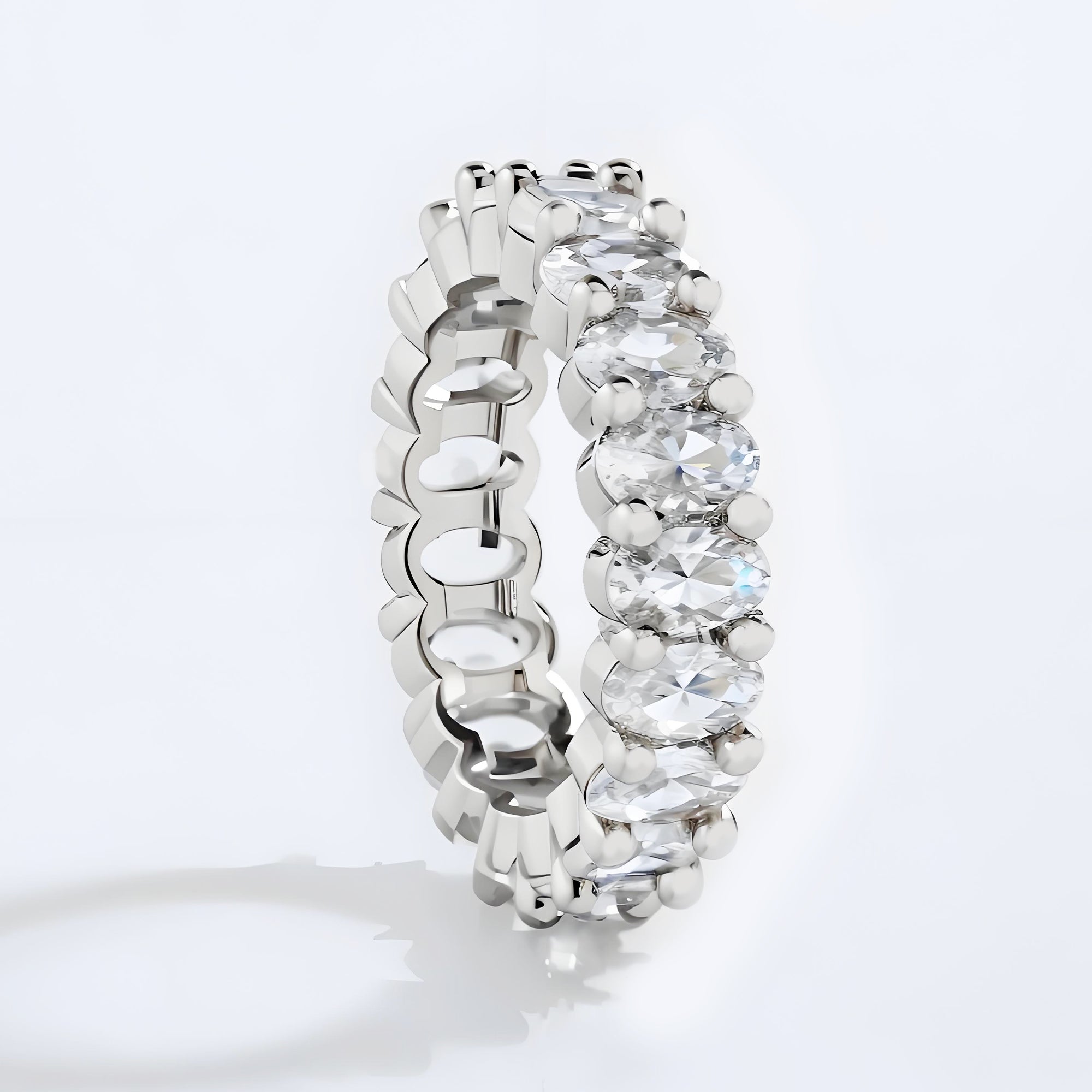 Gold Plated Oval Cubic Zirconia Love Ring