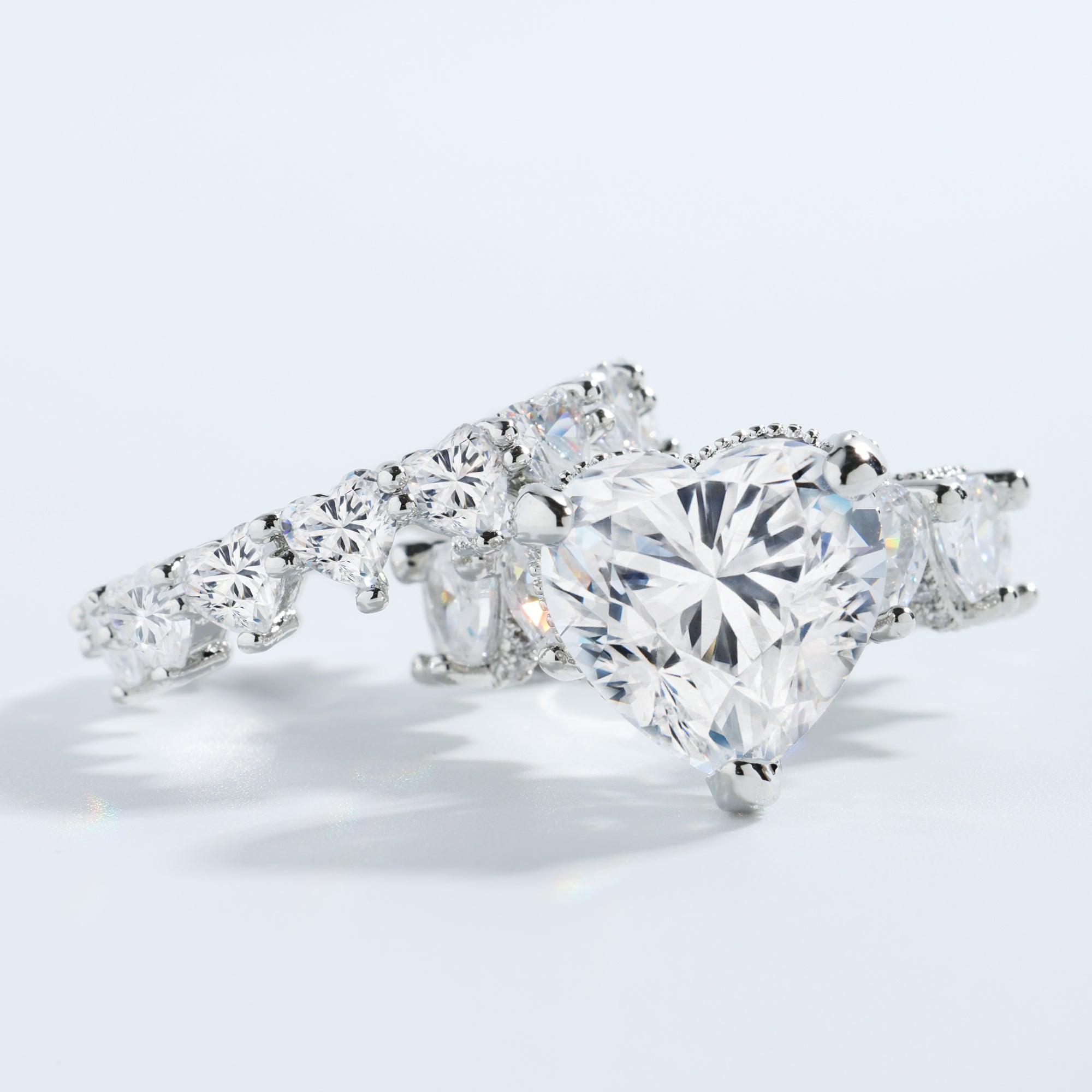 Two-Piece New Heart Ring Set
