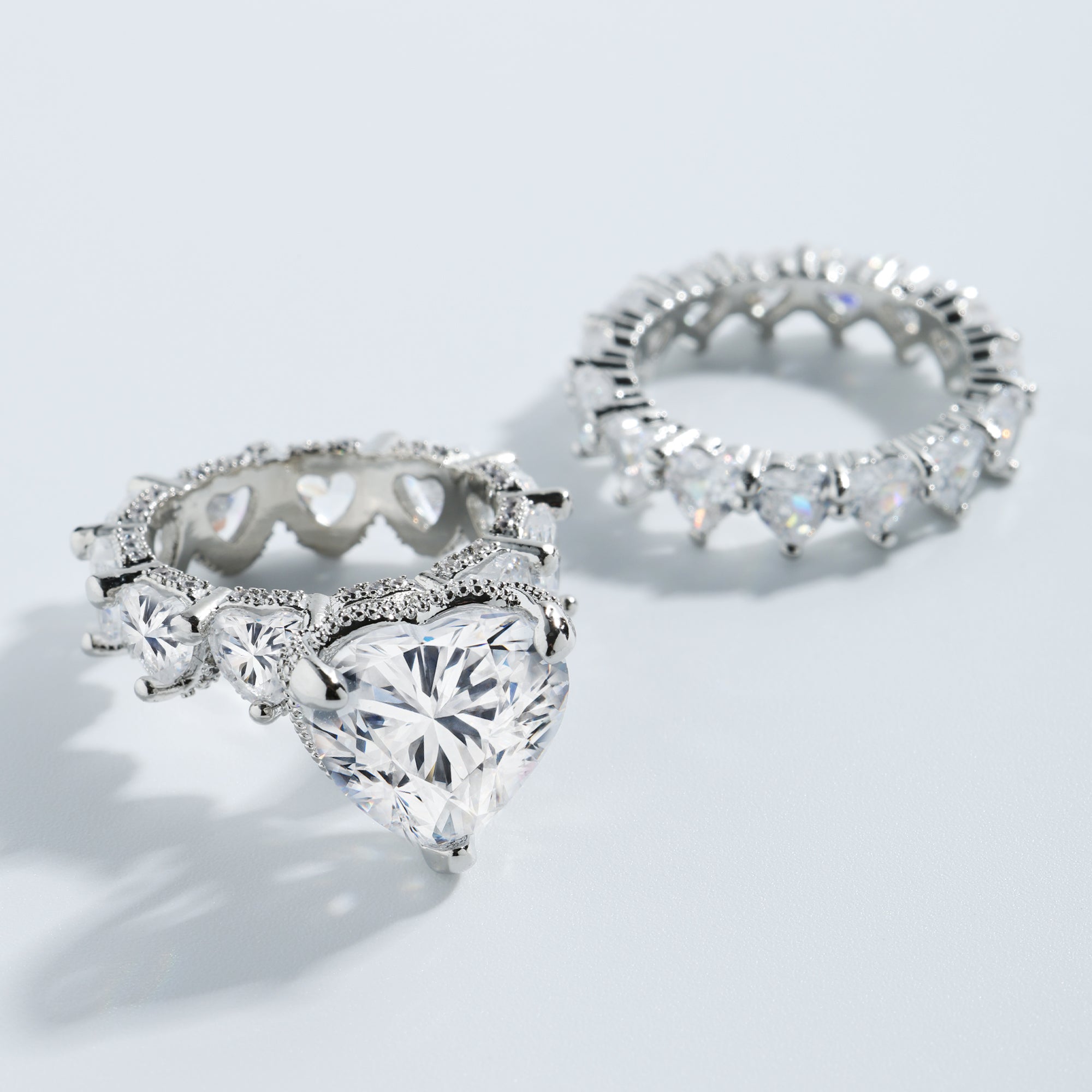 Two-Piece New Heart Ring Set
