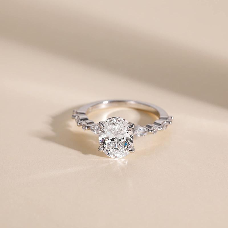 2CT Enagement Rings Oval Cut Promise Ring