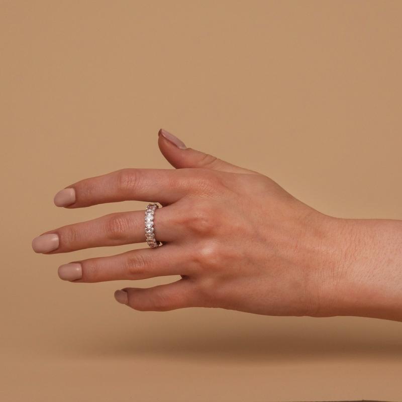 Gold Plated Oval Cubic Zirconia Love Ring