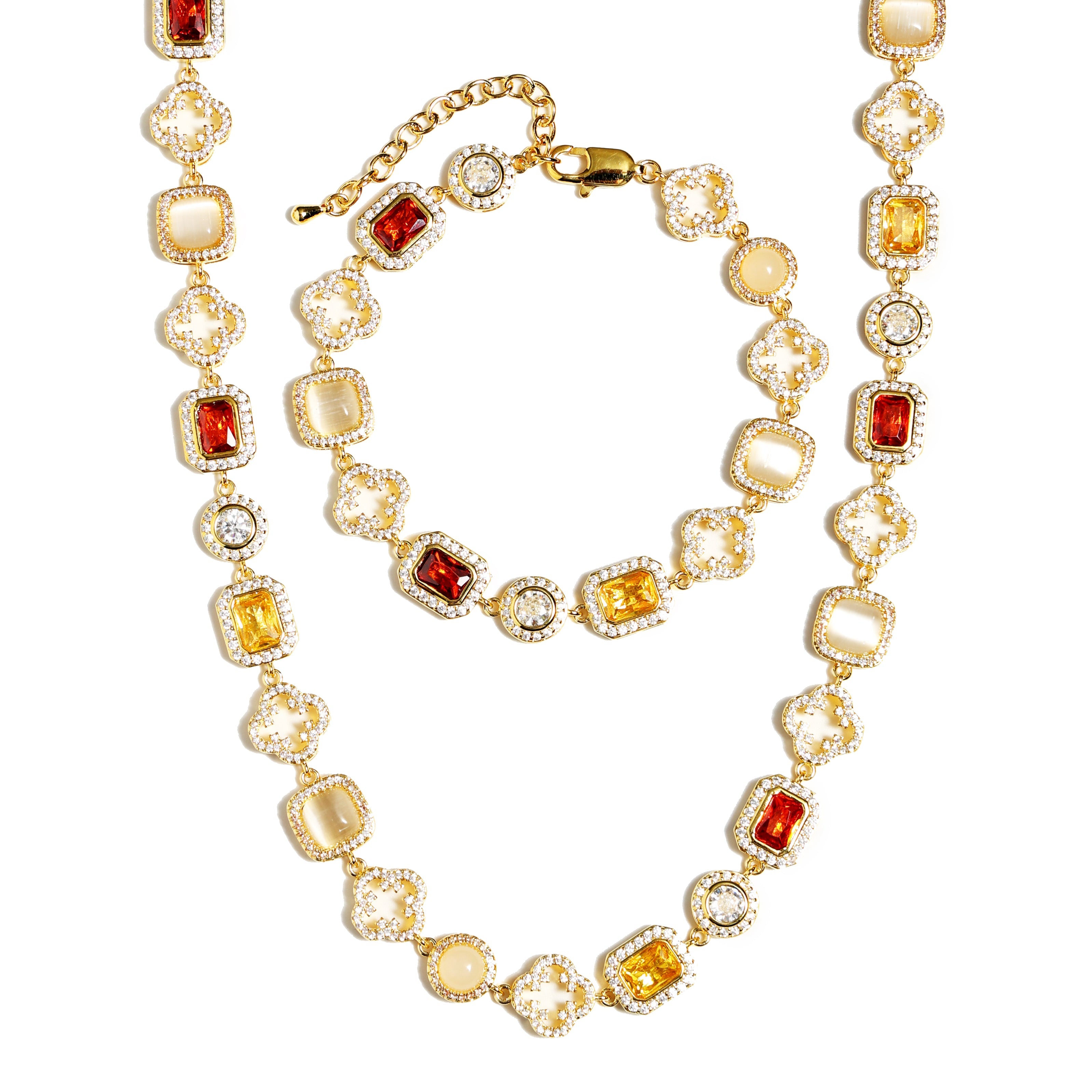 Iced Gemstone Necklace