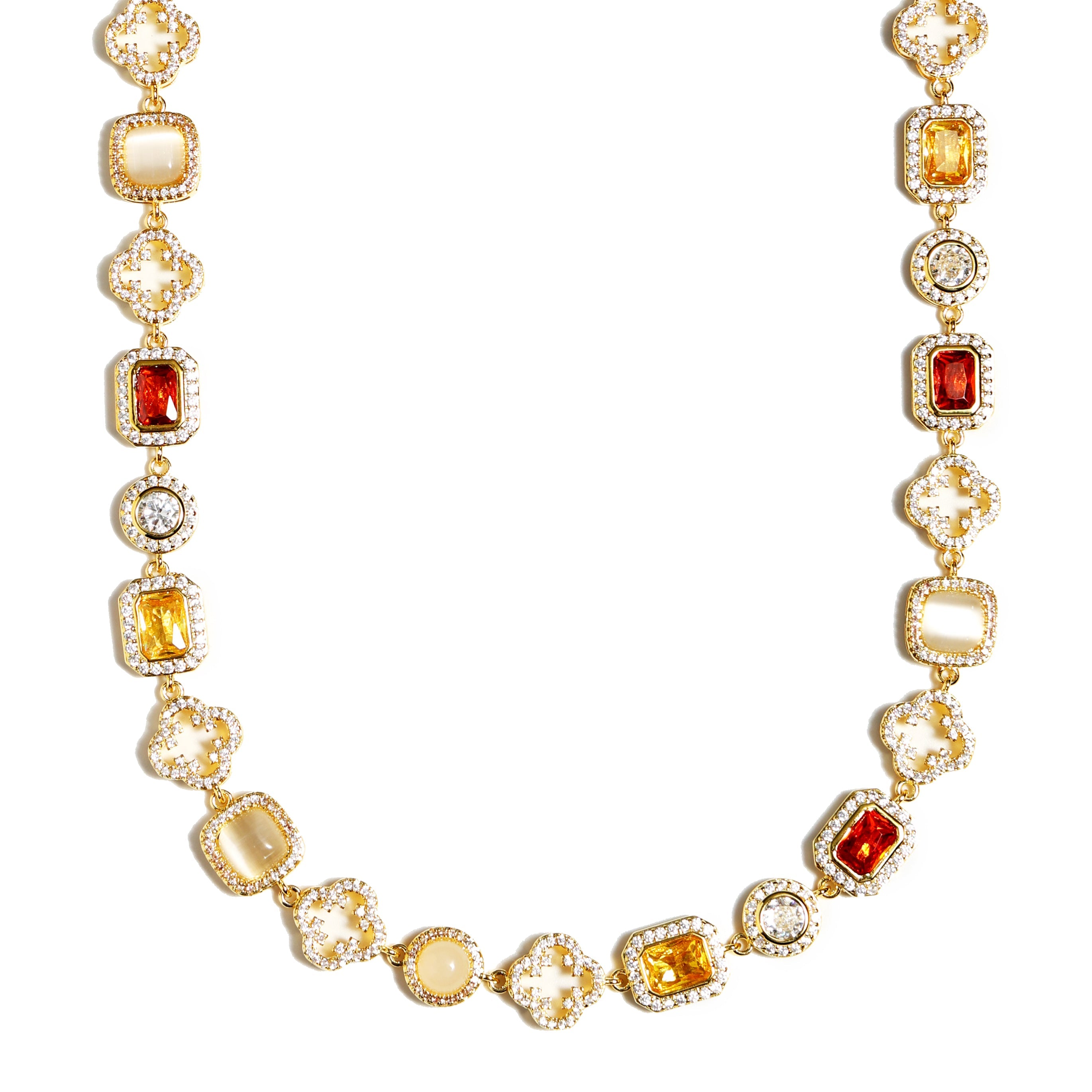 Iced Gemstone Set(Gemstone Necklace ＆ Bracelet)
