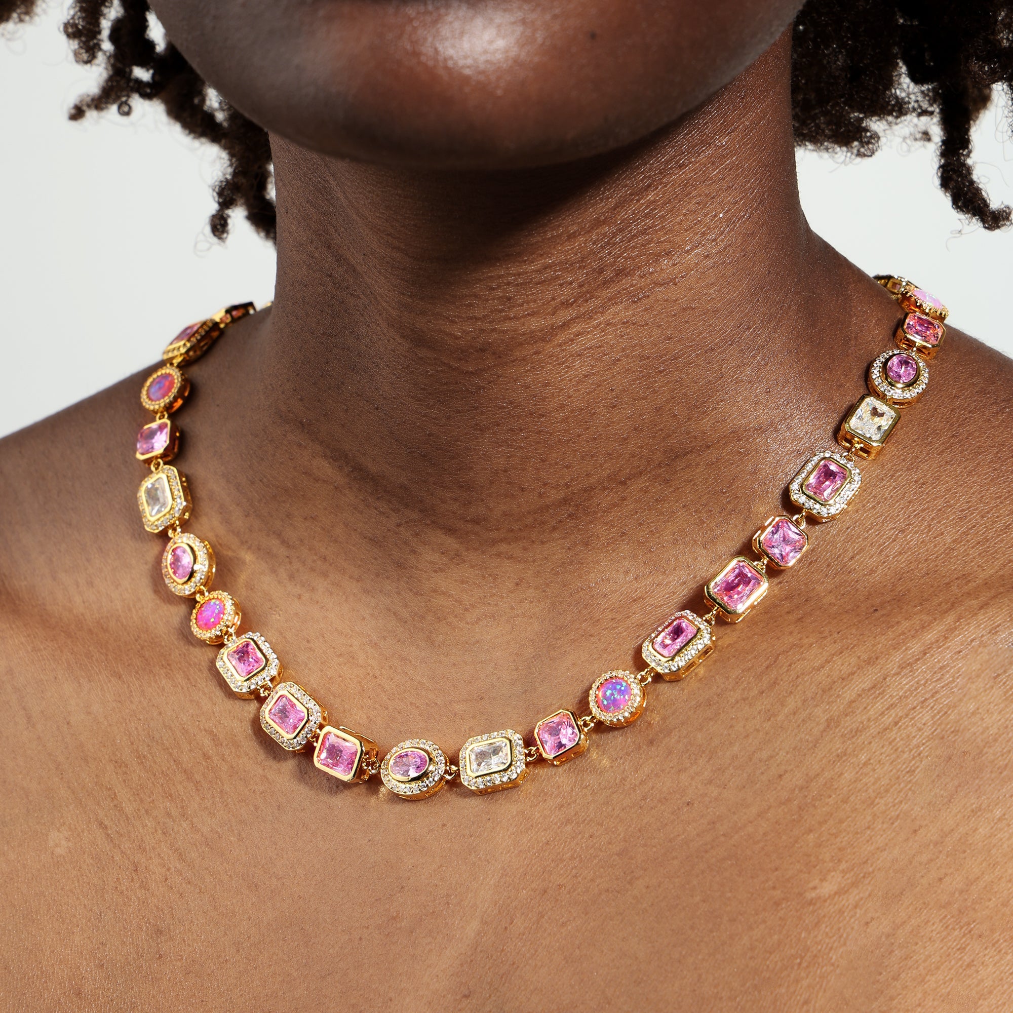 Amour Pink Solstice Gemstone Necklace