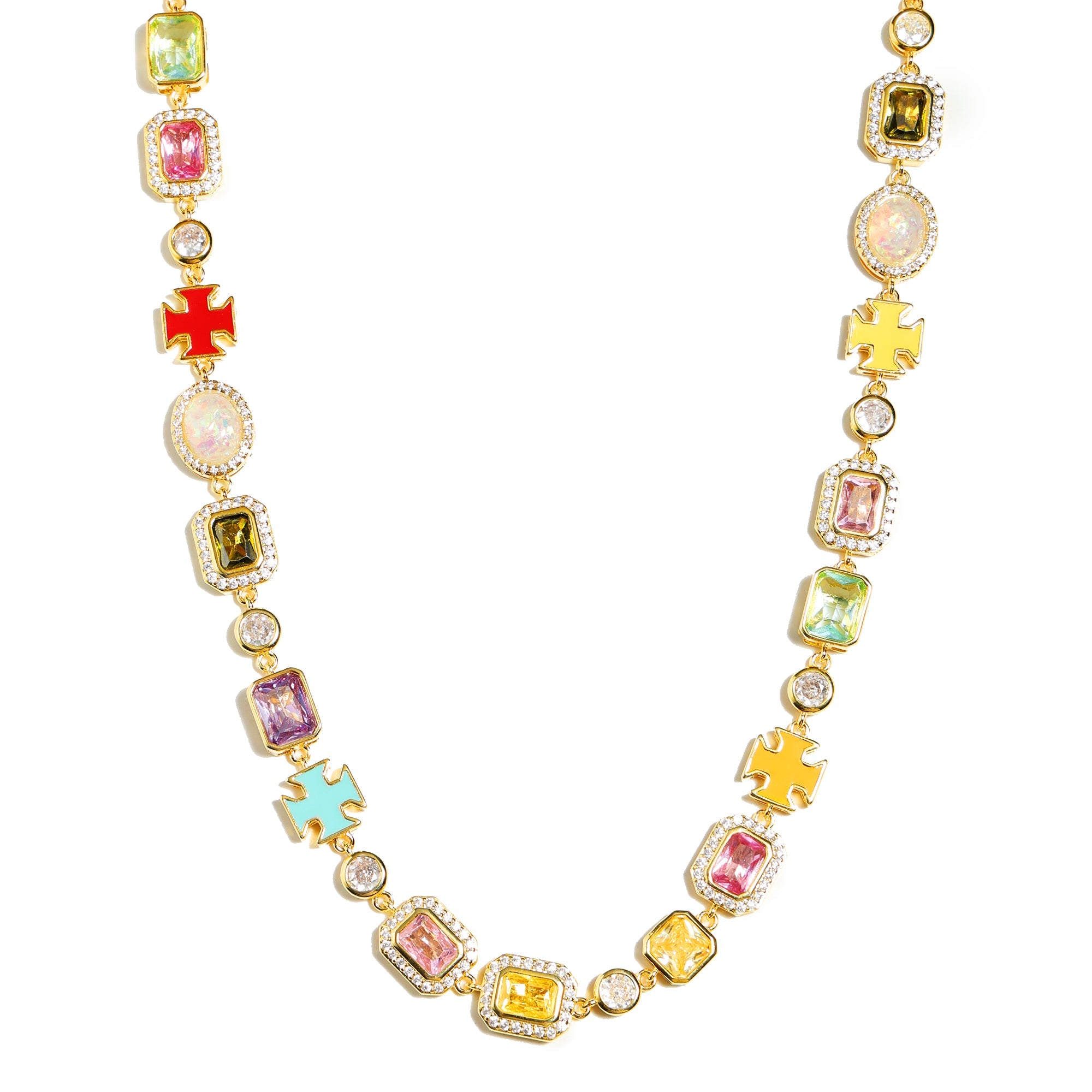 Pink Multi Gemstone Motif Bracelet