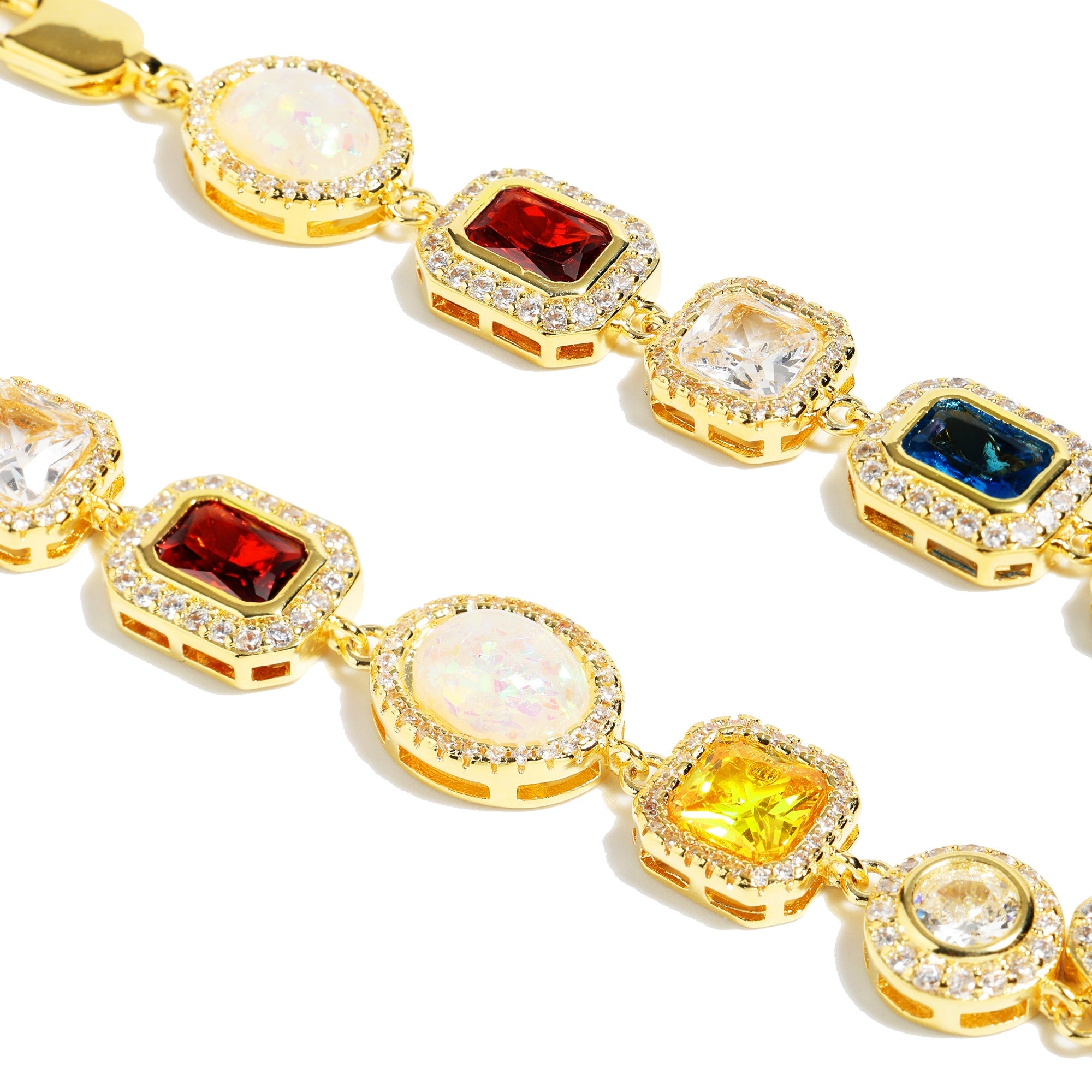 Motley Gemstone Necklace Set (Unisex Necklace ＆ Bracelet)