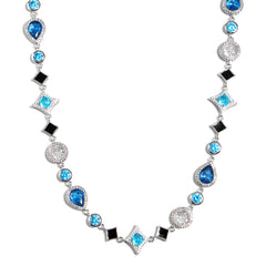 Star Motif Blue Multi Gemstone Necklace Set