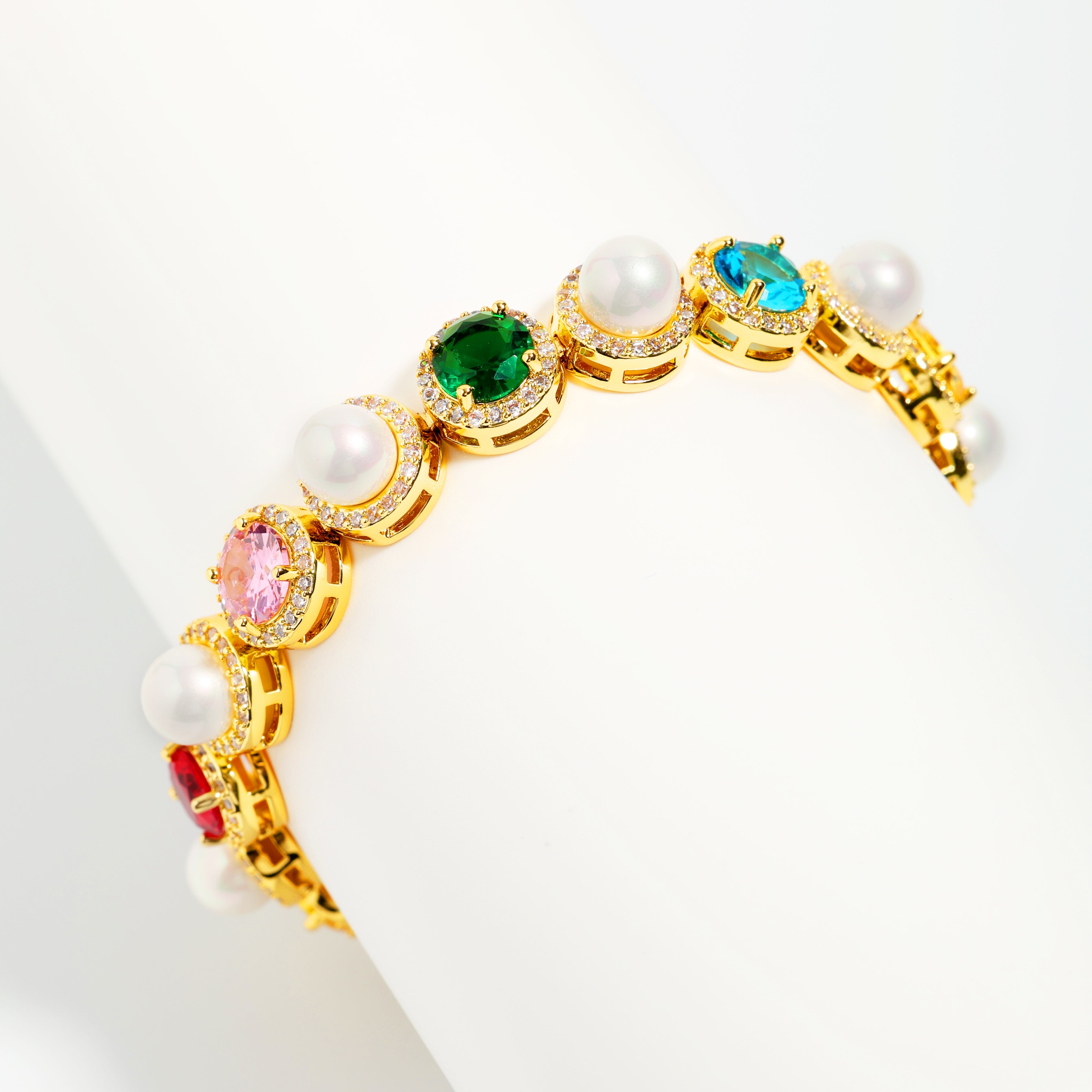 Gold Rainbow Serenade Gemstone Necklace