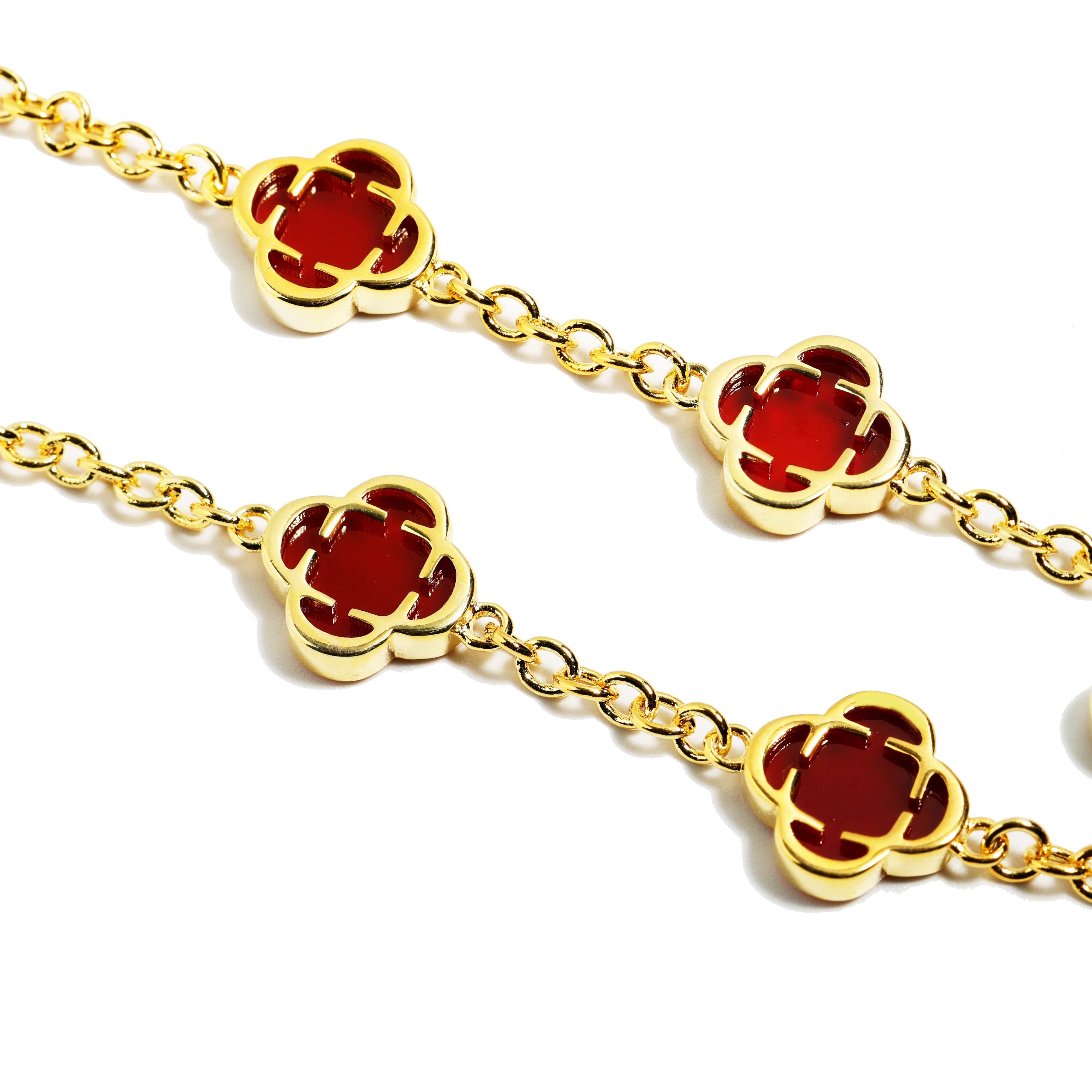 Red Clover Gemstone Bracelet