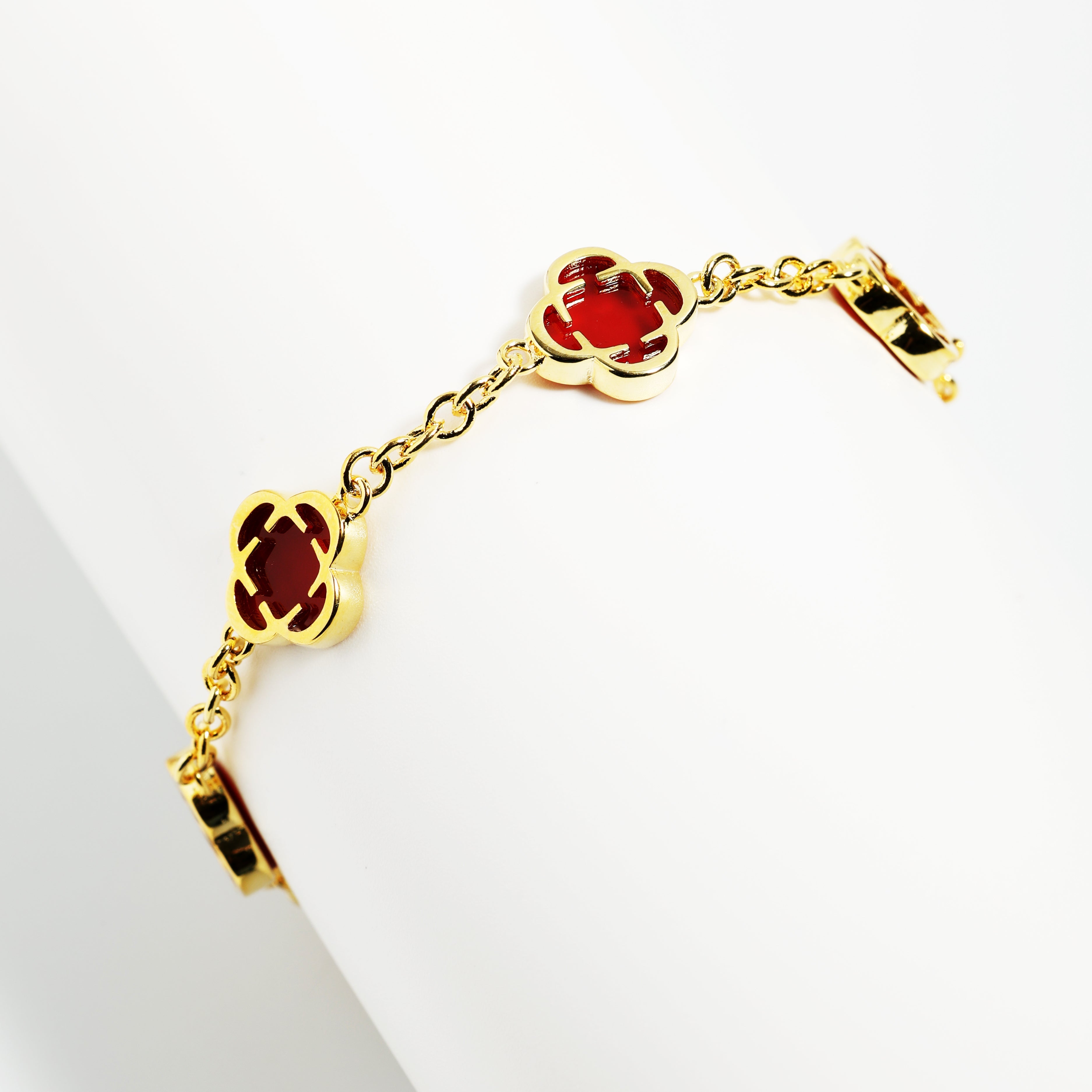 Red Clover Gemstone Bracelet