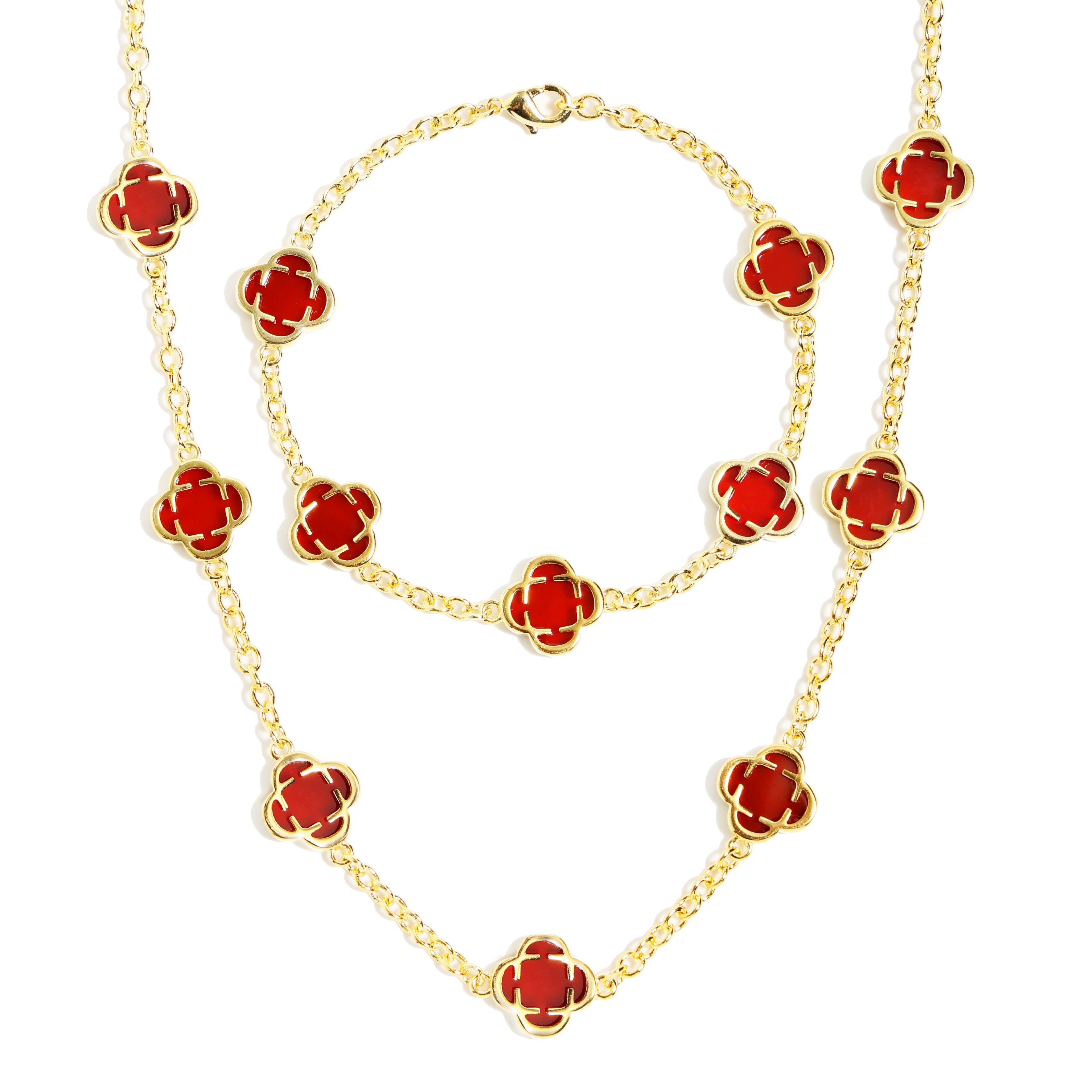 Red Clover Gemstone Bracelet